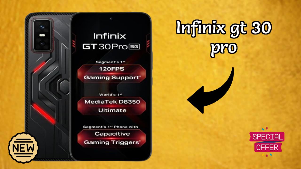Infinix GT 30 Pro 2026: Camera 108 MP + 8 MP Rear Camera And LongLife Bettry